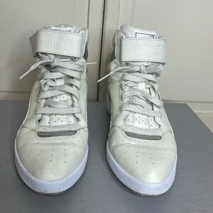 Puma Women’s Sky Point Mid L W Marshmallow Silver Sneakers Shoes Size 9 Lace Up